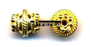 100060TG - Altın Yaldızlı Gümüş Top - İzmir - Gold Vermeil Silver Bead
