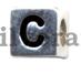297113 - C Harfi (Küçük Blok) - C Harfi (Küçük Blok) - Flat Edge Small Size - C - Alphabet Bead. - حبة فضة الخرز الفضي - الخرزة الفضية والمجوهرات الفضية - Silber Perlen