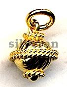 PB10TG - Gümüş Pendant - Gold Vermeil Drop Bead - قلادة فضية - الخرزة الفضية والمجوهرات الفضية - Silber Perlen