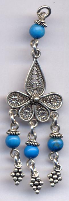 Gümüş Telkari Pendant, Silver Filigree Pendant, قلادة تخريمية فضية ،