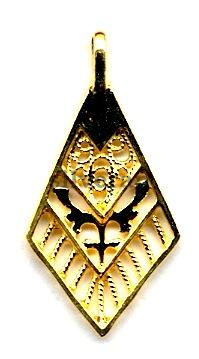 Tem170580TG - Altın Yaldızlı Gümüş Sallantı - Gold Vermeil Drop Bead - زخرفة فضية، المصوغات الفضية، حلية فضية، - الخرزة الفضية والمجوهرات الفضية - Silber Perlen