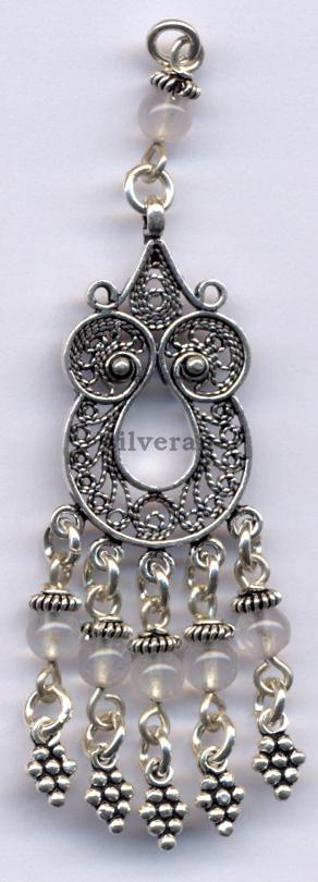 Gümüş Telkari Pendant, Silver Filigree Pendant, قلادة تخريمية فضية ،