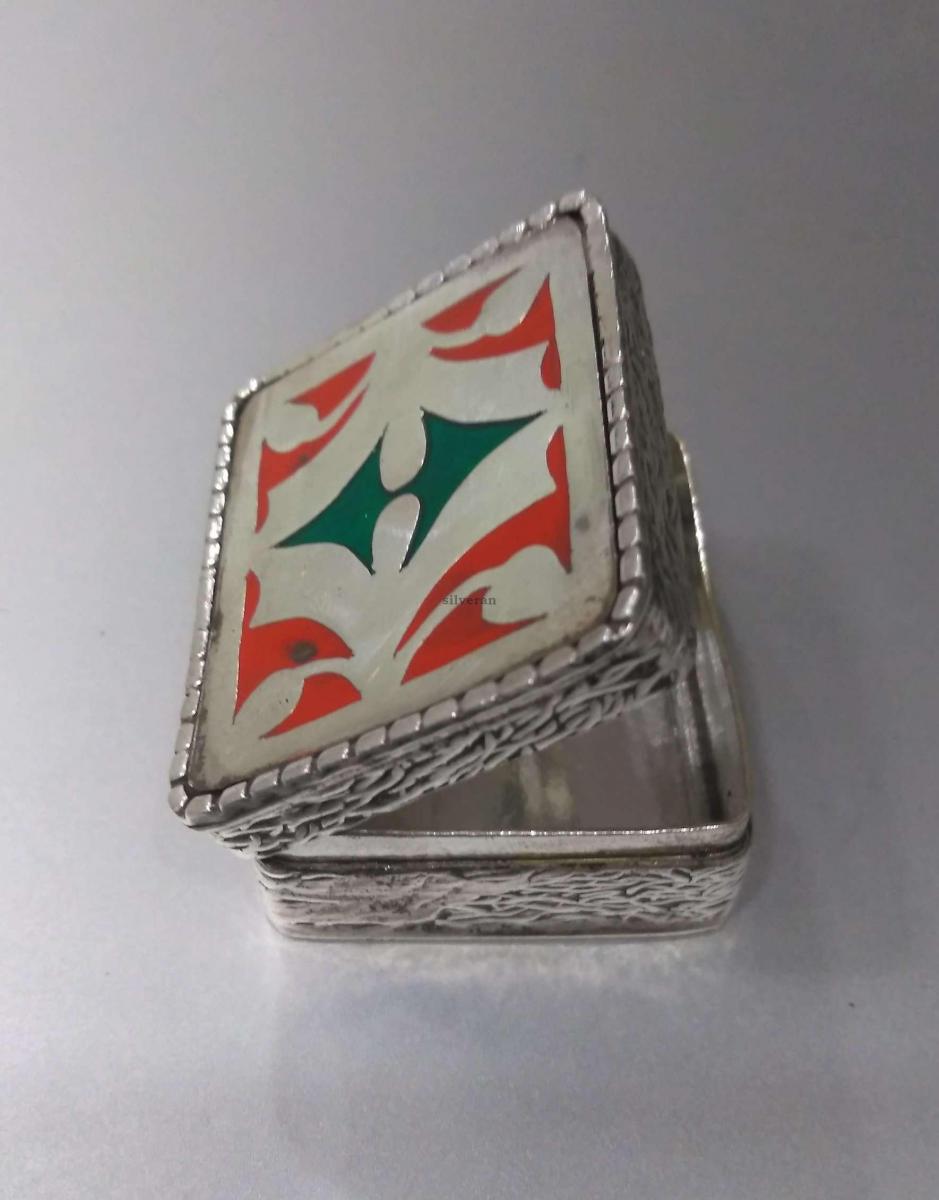 SBX008 - Gümüş Kutu - Kilim Desenli - Özel İmalat - 900 Ayar Gümüş Kut
